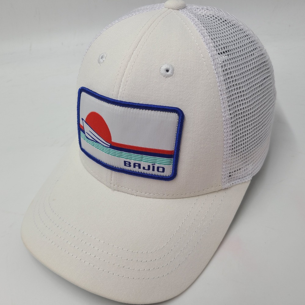 Bajio Hat Snapback Trucker Mesh White Blue Red Fishing Boat Patch Sunglass Brand